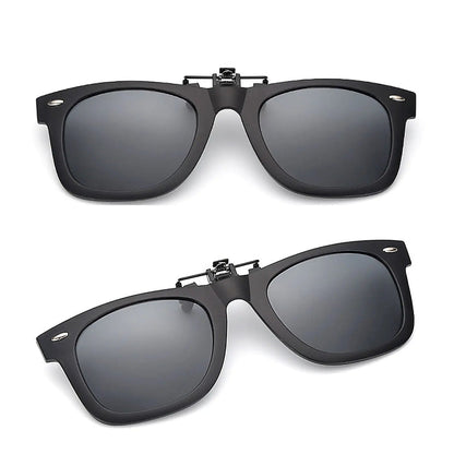 Fashion Retro Polarized Clip On flap up Sunglasses UV 400 Protection Mens Womens - Pantsnsox