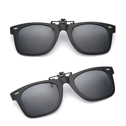 Fashion Retro Polarized Clip On flap up Sunglasses UV 400 Protection Mens Womens - Pantsnsox