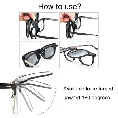Fashion Retro Polarized Clip-On Flip-Up Sunglasses - UV400 Protection Unisex Pantsnsox