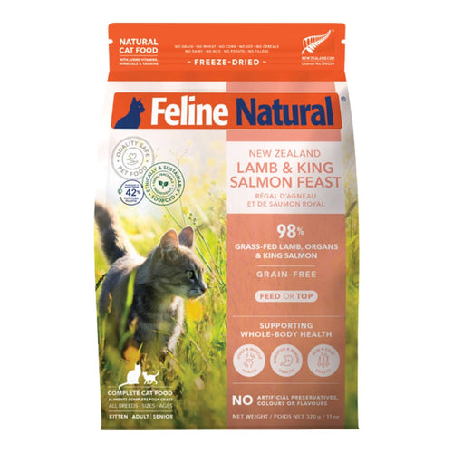 Feline Natural Freeze Dried Cat Food - Lamb & Salmon (11 oz) - Dog.Dog.Cat.