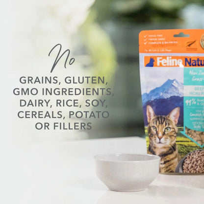Feline Natural Freeze Dried Cat Food - Lamb & Salmon (11 oz) - Dog.Dog.Cat.