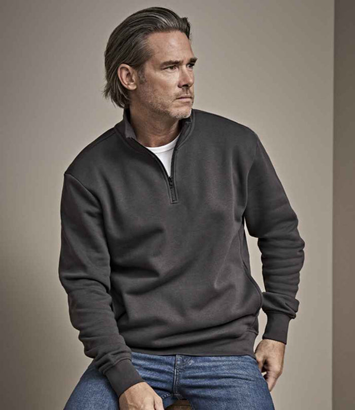 Tee Jays Half Zip Sweatshirt | Dark Grey - Eg Clothing UK