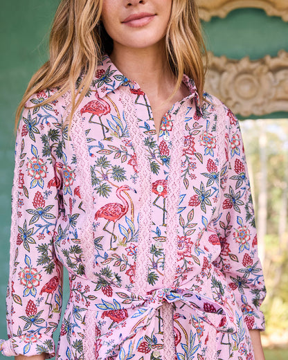 Flora Flamingo - Meredith Dress - Pink Posey - Printfresh