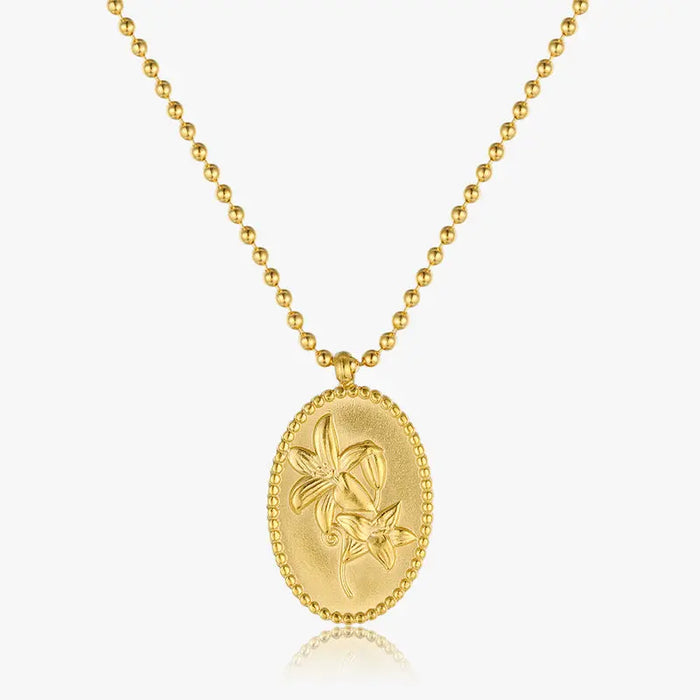 Floral Pendant Gladiolus Necklace - Pantsnsox