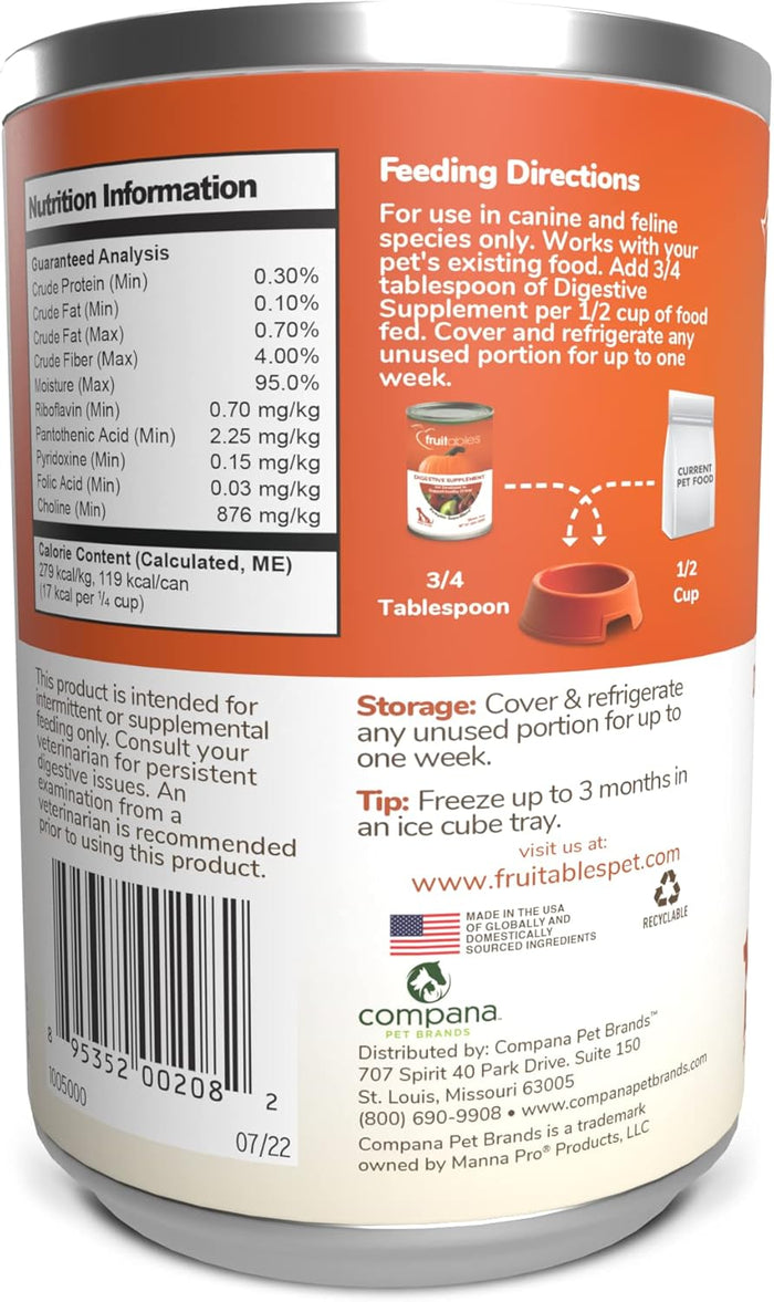 Fruitables Canned Food-Pumpkin Ginger : 15 oz - Dog.Dog.Cat.