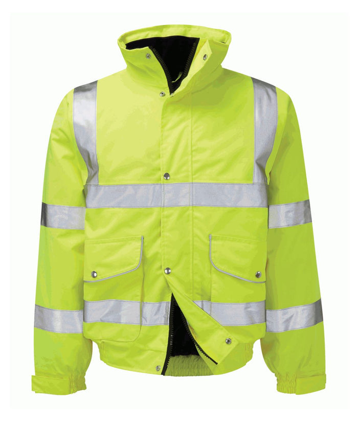 Gawain Executive Bomber Jacket high-visibility with sewn heat-sealed reflective tape quilted lining 300D waterproof fabric