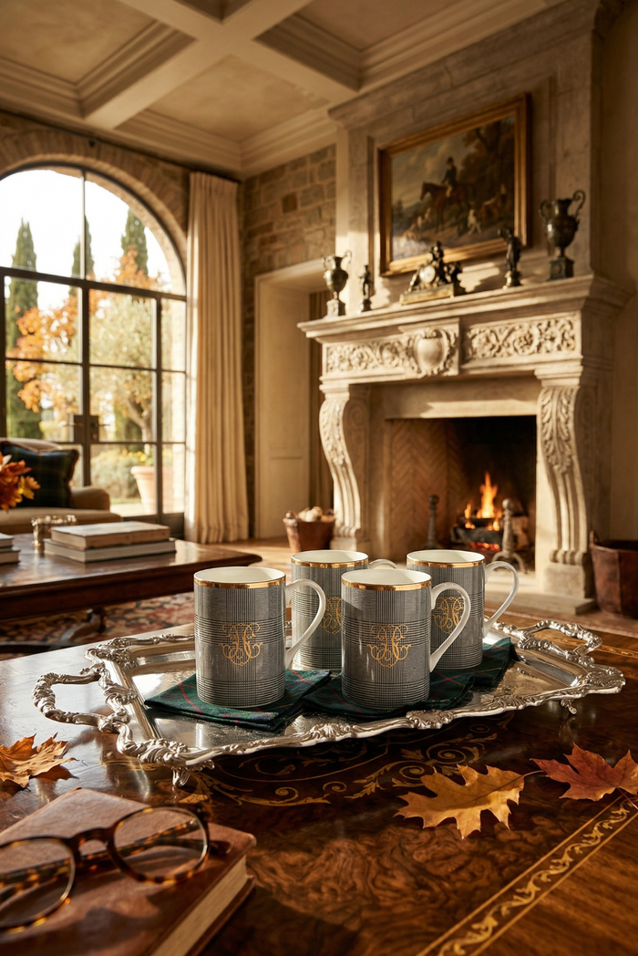 GLEN PLAID MUGS SET OF 4