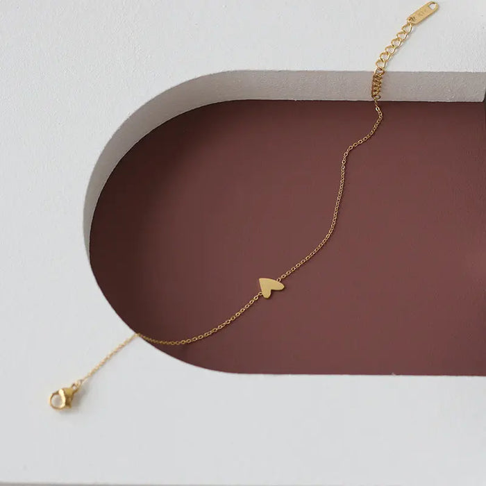 Gold Plated Irregular Heart Bracelet Golden Layering Perfect Gift Pantsnsox