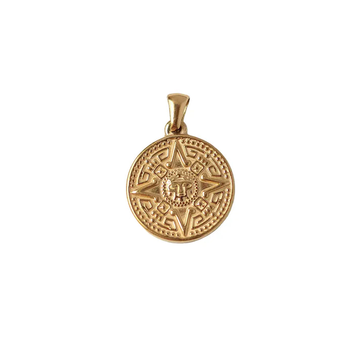 Gold Plated Roman Coin Pendant, Antique Portrait Charm, 2 cm, No Chain Crushes.