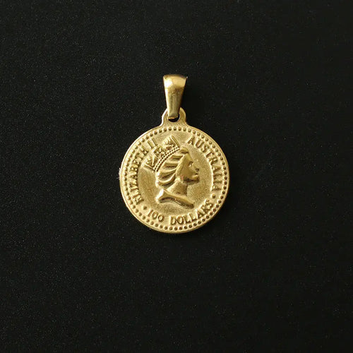 Gold Plated Roman Coin Pendant - Pantsnsox