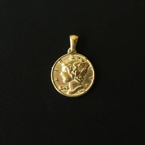 Gold Plated Roman Coin Pendant - Pantsnsox