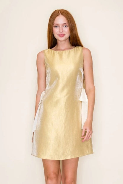 Golden Shimmer Mini Dress