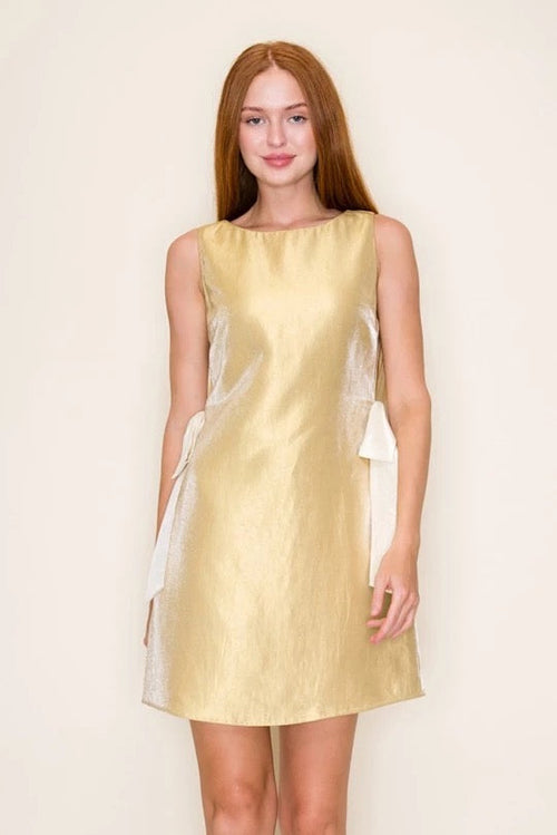 Golden Shimmer Mini Dress