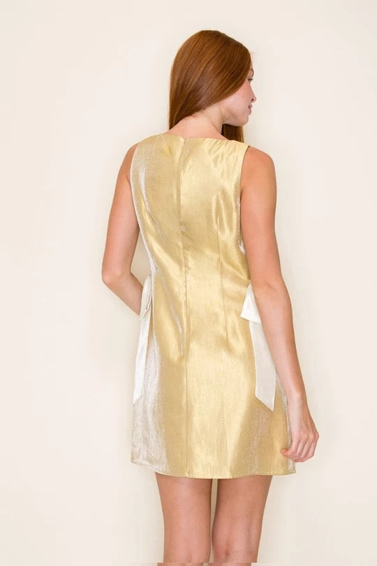Golden Shimmer Mini Dress