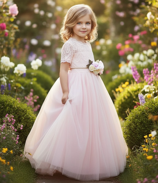 GRACIE GOWN & BELT SET PINK
