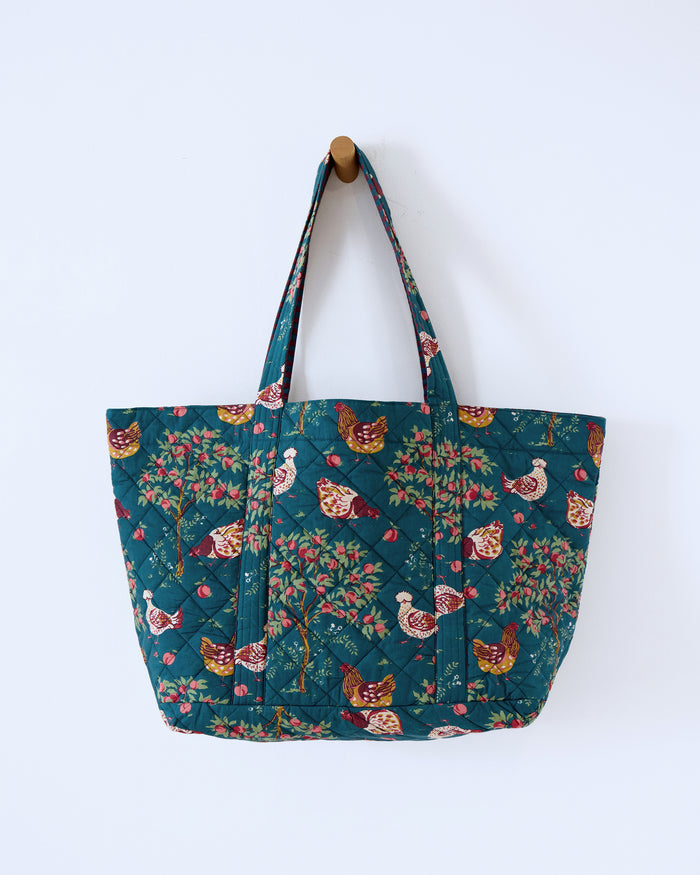 Hen House - Weekend Bag with Pouch - Navy - Printfresh