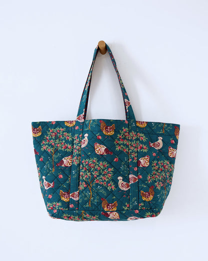 Hen House - Weekend Bag with Pouch - Navy - Printfresh