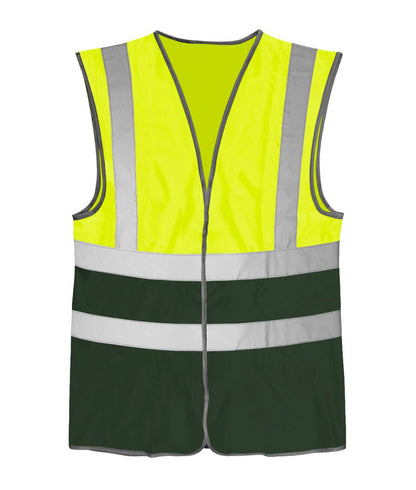 Brig Hi-vis Two Tone Waistcoat | Yellow / Green - Eg Clothing UK