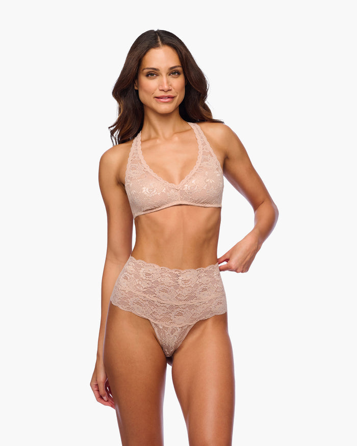 Beige Thong - Never Say Never High Waisted Thong