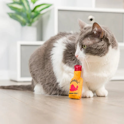 Huxley & Kent Hairball Cinnamon Whisky Cat Toy - Squeaky Crinkle Plush - Dog.Dog.Cat.