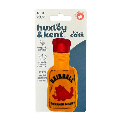 Huxley & Kent Hairball Cinnamon Whisky Cat Toy - Squeaky Crinkle Plush - Dog.Dog.Cat.