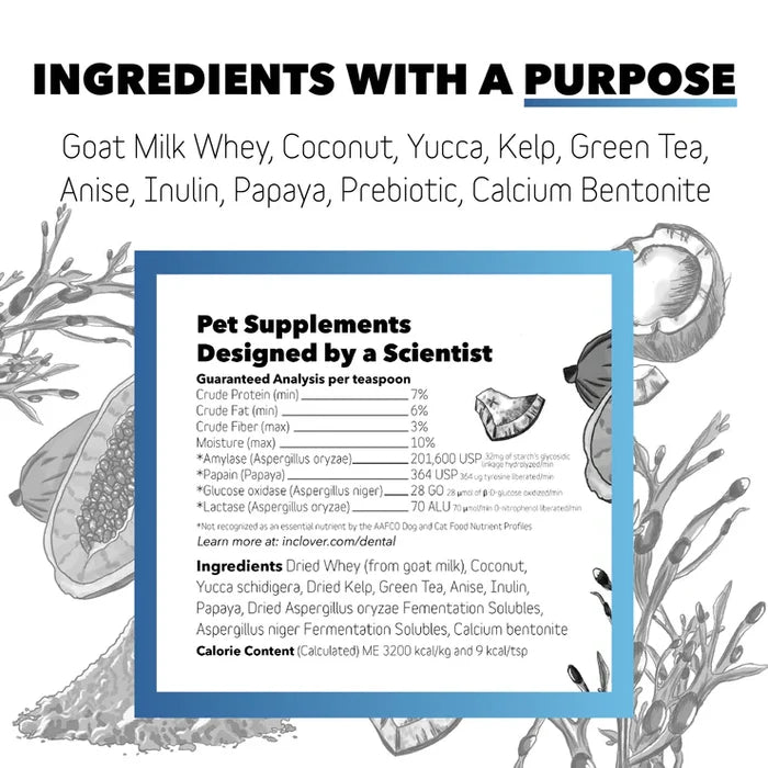 InClover Dental Supplement for Dogs + Cats (BioBrilliant) - Dog.Dog.Cat.