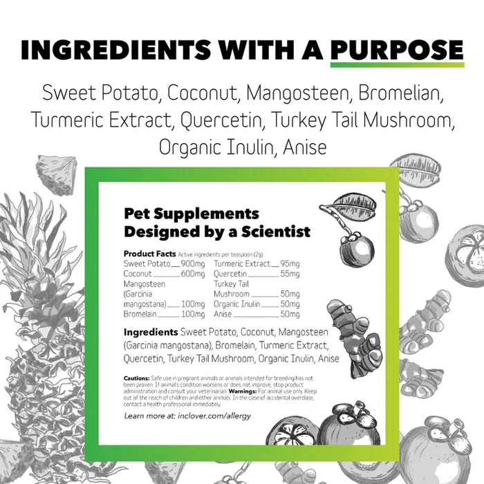 InClover Allergy Supplement for Dogs + Cats (BioResiliant) - Dog.Dog.Cat.
