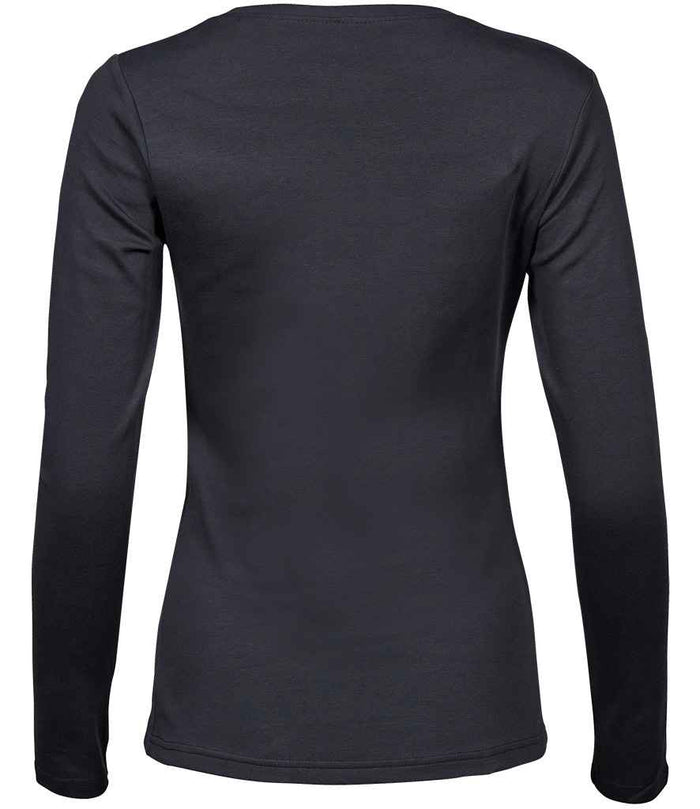 Tee Jays Ladies Long Sleeve Interlock T - Shirt | Dark Grey - Eg Clothing UK