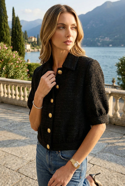 JANELLE CROPPED TWEED JACKET