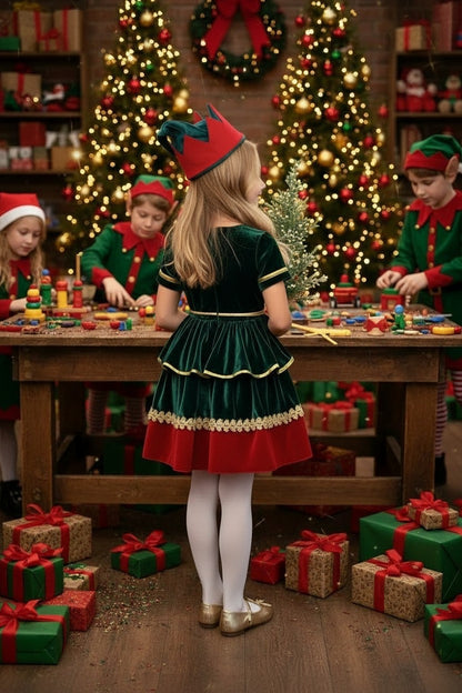 JANIE THE ELF DRESS & HAT SET