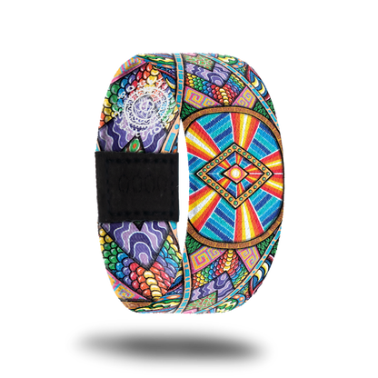 Outside design of Joy, a colorful geometric design in the unique style of artist Chris Dyer