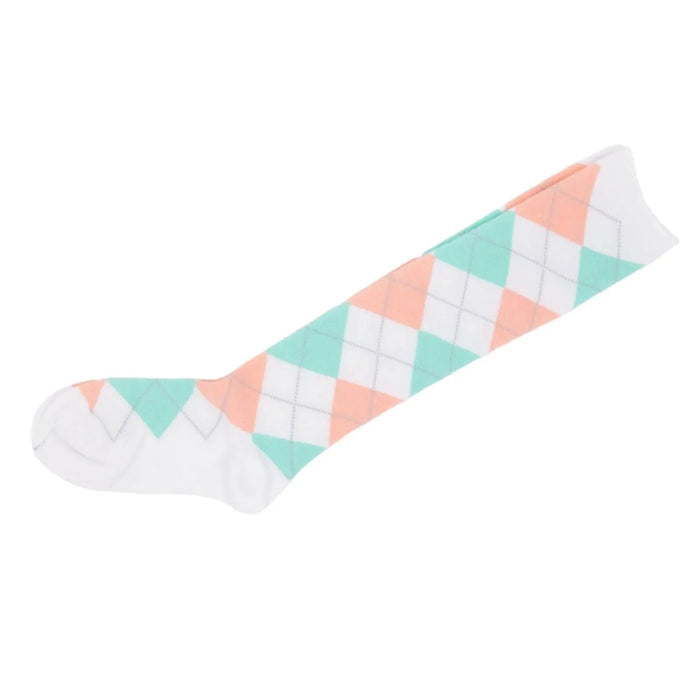 Knee High Socks Black Red Diamond Check Ladies Long Womens AU Stock - Pantsnsox