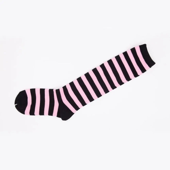 Knee High Socks Striped Ladies Long Womens Red Black Stripe AU Stock - Pantsnsox