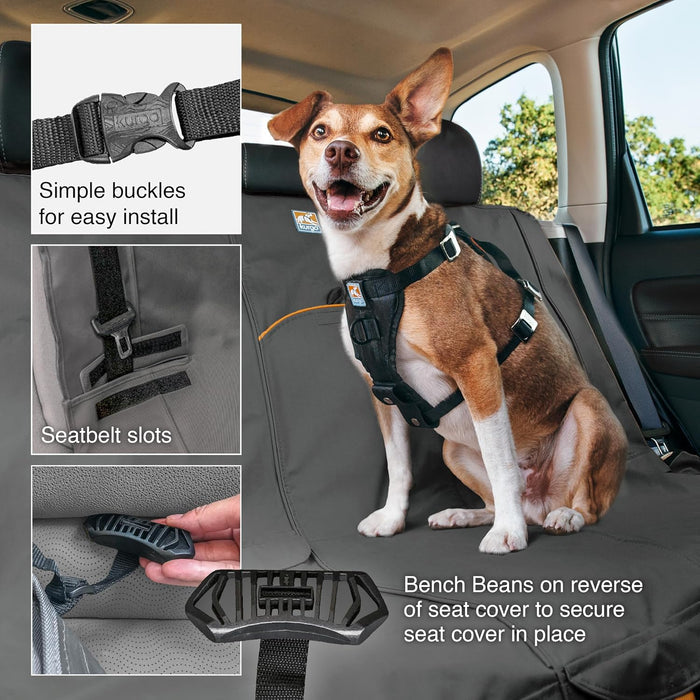 Kurgo Rover Bench Seat Cover – 55" Wide Waterproof Dog Car Seat Protector