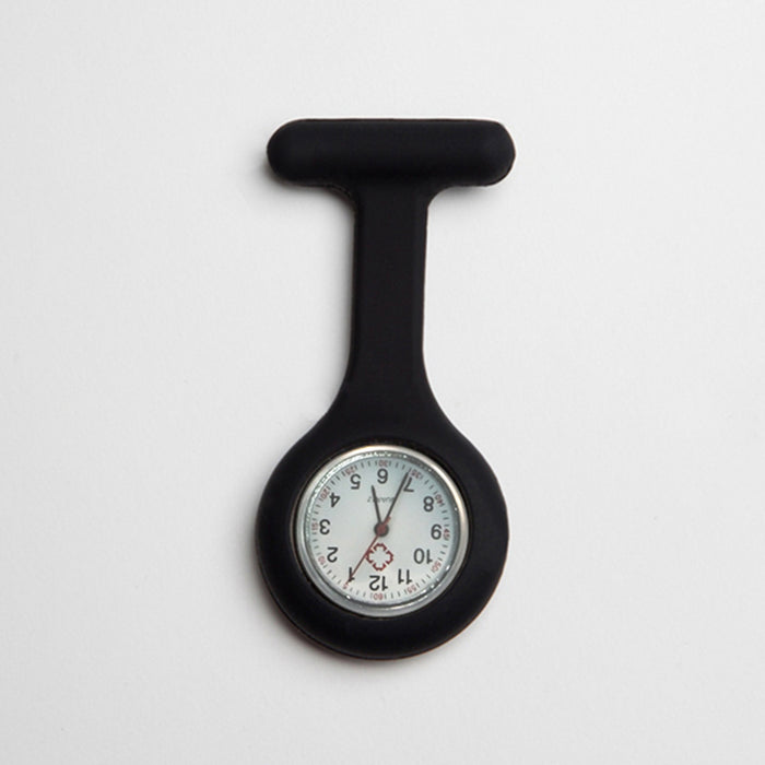 La Beeby Silicon fob watch with silver fob face flexible silicon casing and readable dial for healthcare spa use