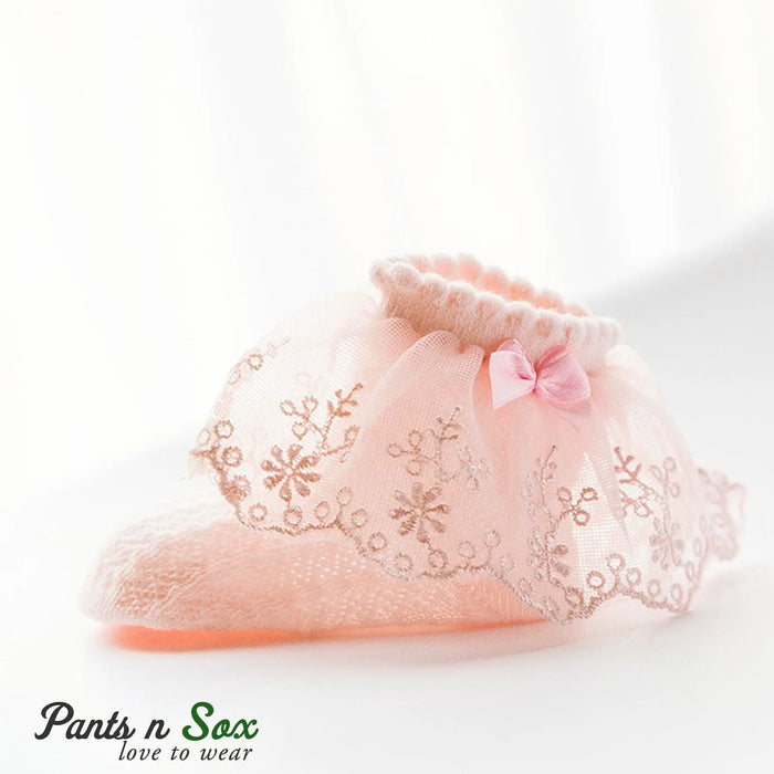 Lace Baby Girls Princess Ankle Socks - Pantsnsox