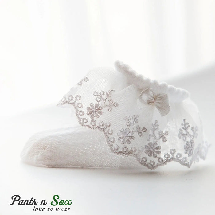 Lace Baby Girls Princess Ankle Socks - Pantsnsox