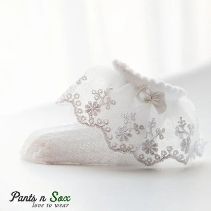 Lace Baby Girls Princess Ankle Socks - Pantsnsox