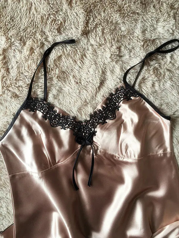 Ladies Cami Set Silk Touch Nightwear Champagne Purple Summer Womens Nightie AU Pantsnsox