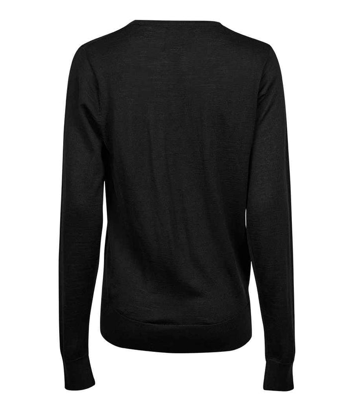 Tee Jays Ladies Crew Neck Sweater | Black - Eg Clothing UK
