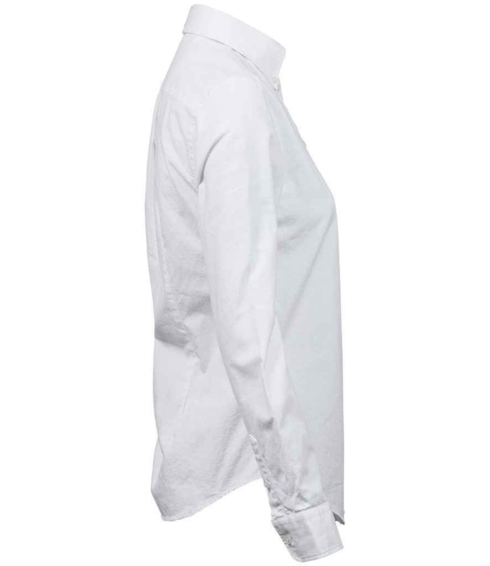 Tee Jays Ladies Perfect Long Sleeve Oxford Shirt | White - Eg Clothing UK