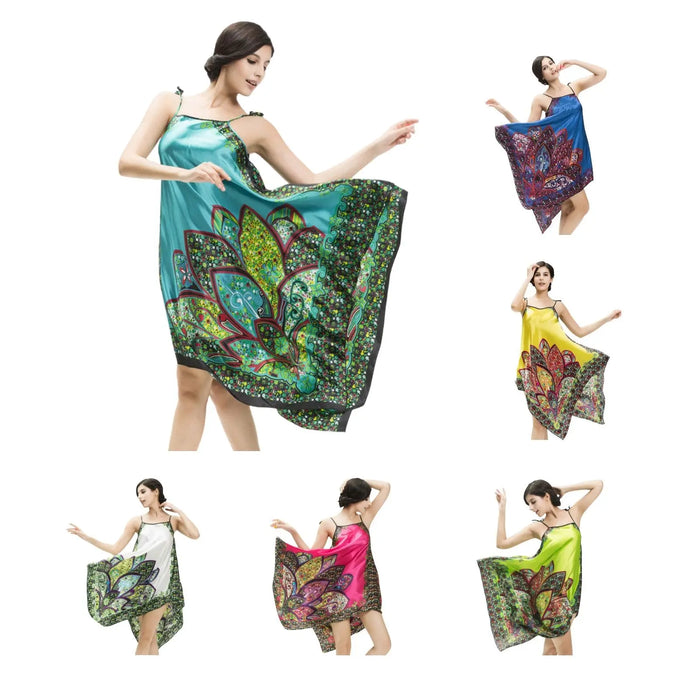Ladies Silk Touch Nightwear Summer Sling Womens Nightgown Sleepwear Nightie Pantsnsox