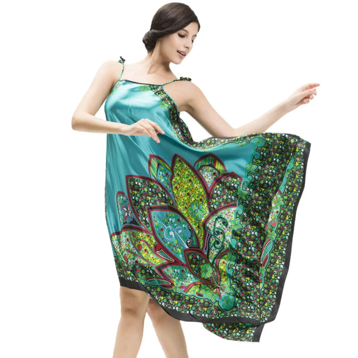 Ladies Silk Touch Nightwear Summer Sling Womens Nightgown Sleepwear Nightie Pantsnsox