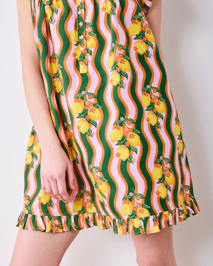 Lemon Twist - Pintuck Nightgown - Limoncello - Printfresh