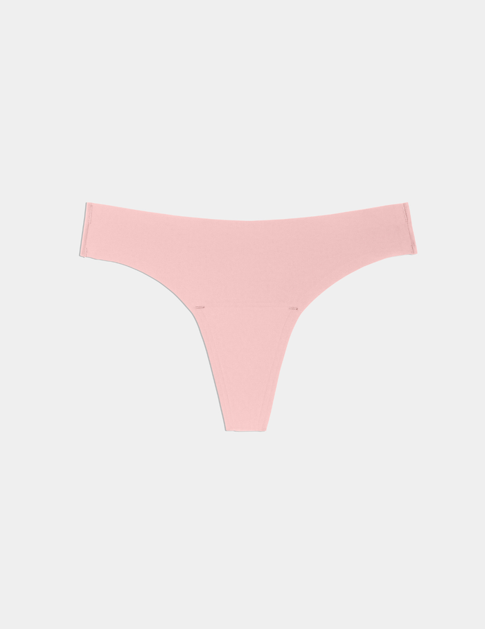 | Light Leakproof UltraThin No-Show Thong shown front-facing against a light gray background | Rose Water