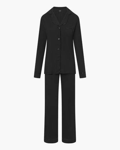 Black Set - Bella Long Sleeve Top & Pant Pajama Set