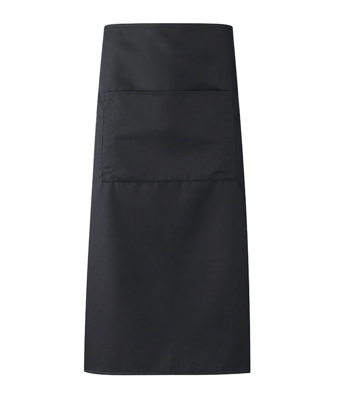Long Apron Unisex 65% polyester 35% cotton 84cm with large front open pocket and herringbone tape ties