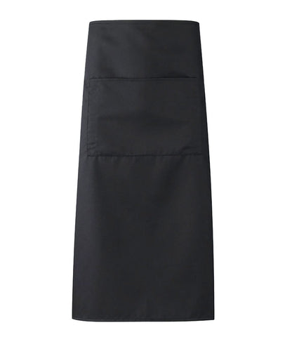 Long Apron Unisex 65% polyester 35% cotton 84cm with large front open pocket and herringbone tape ties