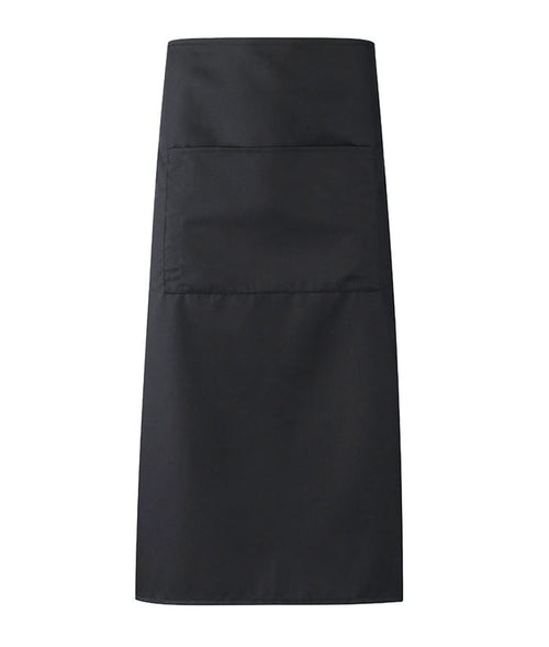 Long Apron Unisex 65% polyester 35% cotton 84cm with large front open pocket and herringbone tape ties