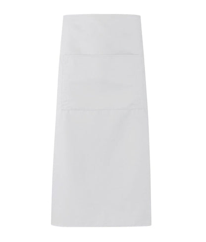 Long Apron Unisex With Open Pocket | White - Eg Clothing UK